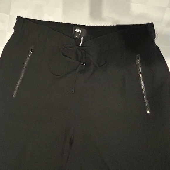DKNY Black Wide Leg Drawstring Pants Size m - Picture 12 of 12